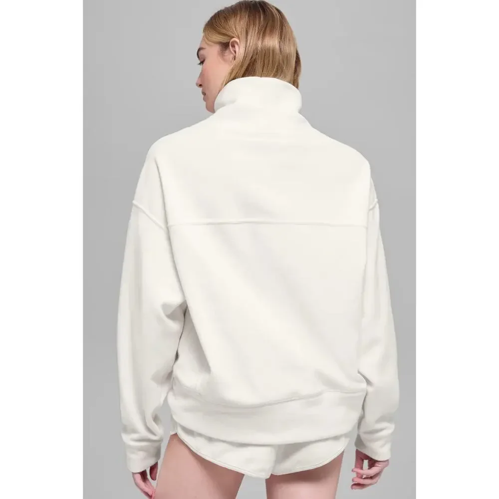 NWT Alo Yoga Polar Fleece Hazy Pullover Sweatshirt Sports Athleisure Size Large